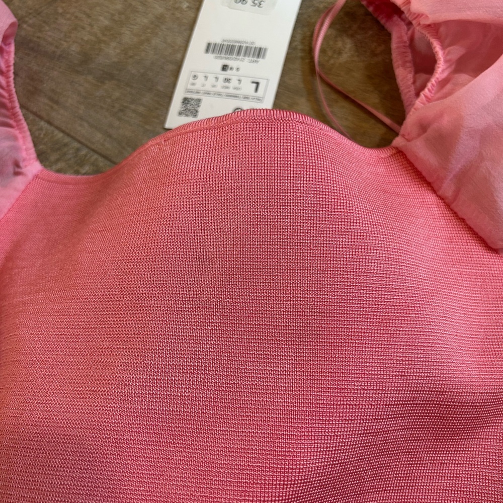 NWT Zara Puff Sleeve Too - Picture 2 of 2